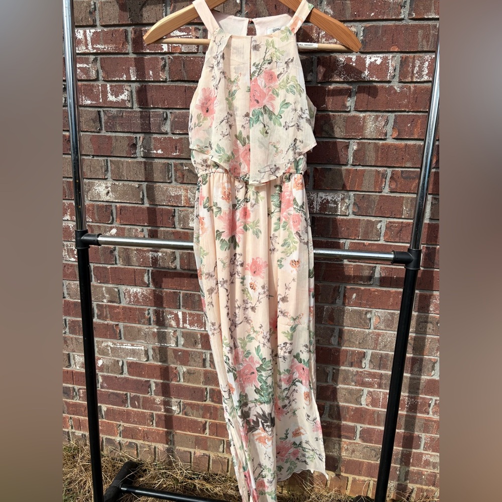 Blush Pink floral maxi dress